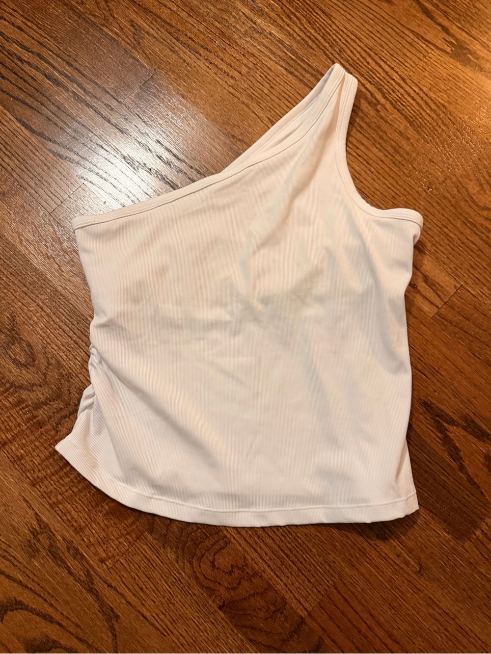 Athleta Signature rib Asymmetric White Top